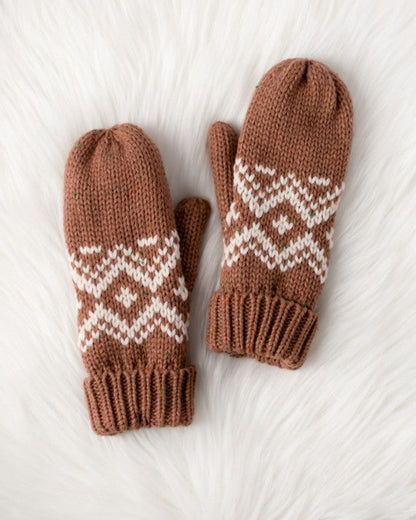 Brown + Cream Diamond Print Knitwear