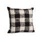 Black + Cream Plaid Throw Pillow