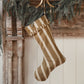 Block Print Stripe Stocking - Olive
