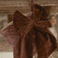 Velvet Bow Clip - Clove