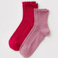 Baggu Lettuce Edge Socks - Wild Plum + Cherry (set/2)