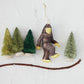 Hand-Painted Glass Bigfoot Ornament