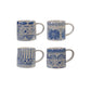 14oz Blue + White Stoneware Mug