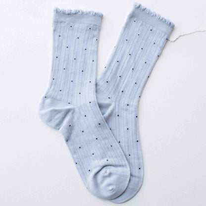 Frill Polka Dot Crew Socks