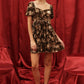 Velvet Brown Puff Sleeve Dress