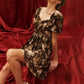 Velvet Brown Puff Sleeve Dress
