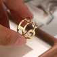 Buckle Shaped Gold Scarf Ring