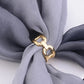 Buckle Shaped Gold Scarf Ring