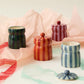 Cabana Striped Holiday Candles with Lid
