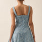 Floral Jacquard Zip-Up Corset Dress