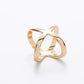 X Shaped Gold Scarf Ring