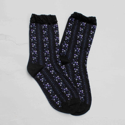 Ruffled Floral Vine Socks