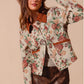 Floral Jacquard Button Front Jacket