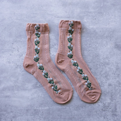 Floral Mesh Socks