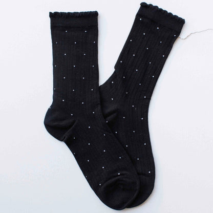Frill Polka Dot Crew Socks