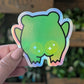 Kawaii Frog Bum Sticker - Holographic
