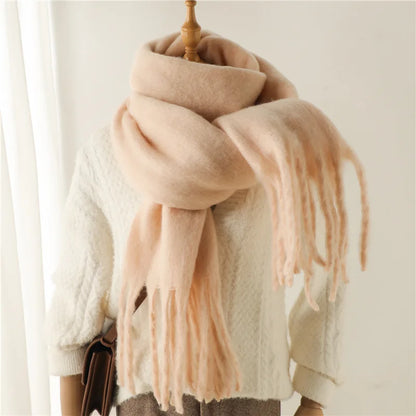 Solid Brushed Fringe Scarf