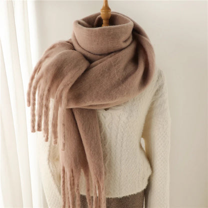 Solid Brushed Fringe Scarf