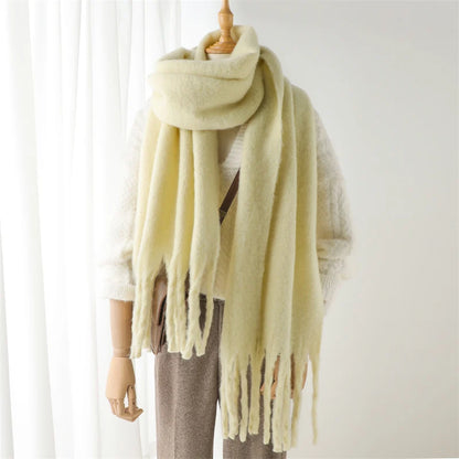 Solid Brushed Fringe Scarf