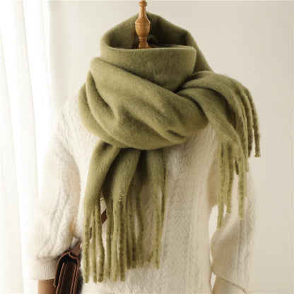 Solid Brushed Fringe Scarf