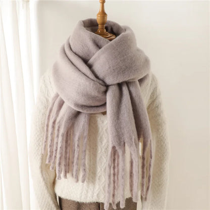 Solid Brushed Fringe Scarf