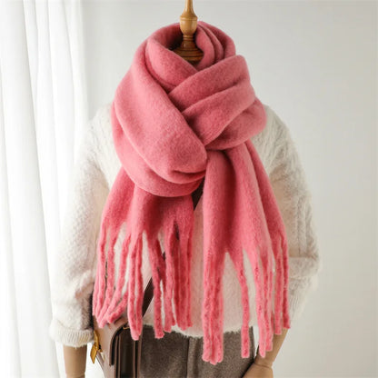 Solid Brushed Fringe Scarf