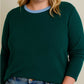 Green + Blue Contrast Neck Sweater