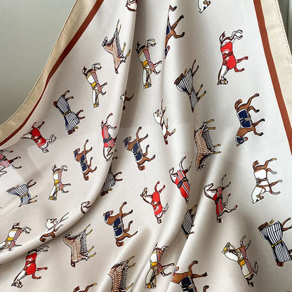Vintage Inspired Horse Print Silky Scarf
