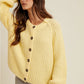Lemon Yellow Brushed Cardigan