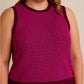 Magenta + Burgundy Knit Top