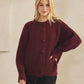 Maroon Plush Knit Cardigan