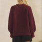 Maroon Plush Knit Cardigan