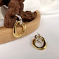 Mixed Metal Double Hoops