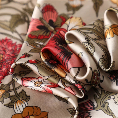 Vintage Inspired Lily Print Silky Scarf