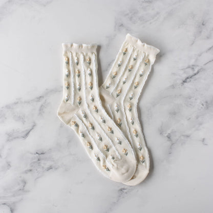 Pastel Floral Print Socks