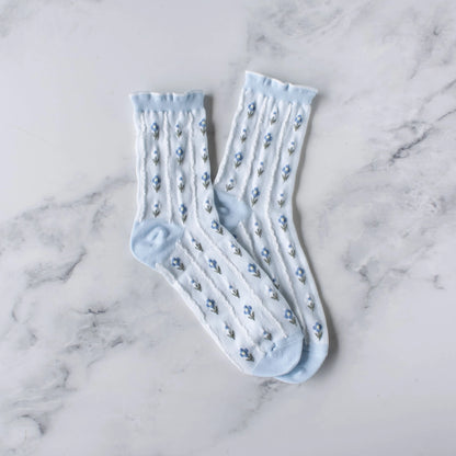 Pastel Floral Print Socks