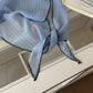 Pinstripe Scarf with Crochet Trim