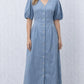 Pinstripe Denim Button Up Dress