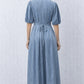 Pinstripe Denim Button Up Dress