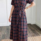 Fall Plaid Midi Shirt Dress