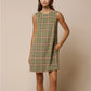 Plaid Shift Dress with Pockets