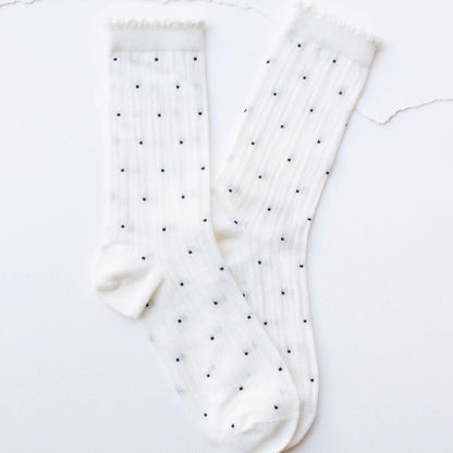 Frill Polka Dot Crew Socks