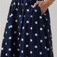 Navy Polka Dot Maxi Skirt