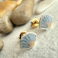 Porcelain Shell Shaped Studs