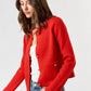 Crimson Button Up Cardigan