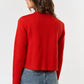 Crimson Button Up Cardigan