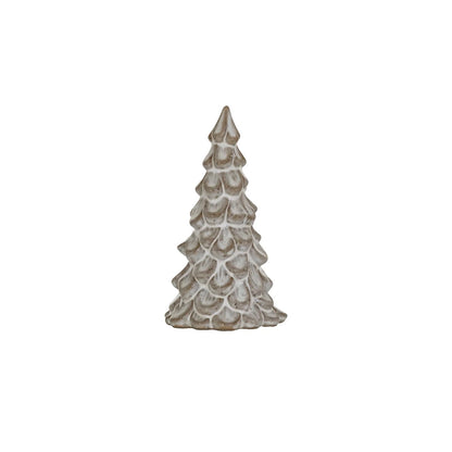 Cream Stoneware Trees with Reactive Glaze