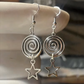Spiral Earrings with Star Charms