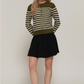 Olive + Cream Striped Cardigan