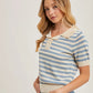 Blue Striped Polo Sweater